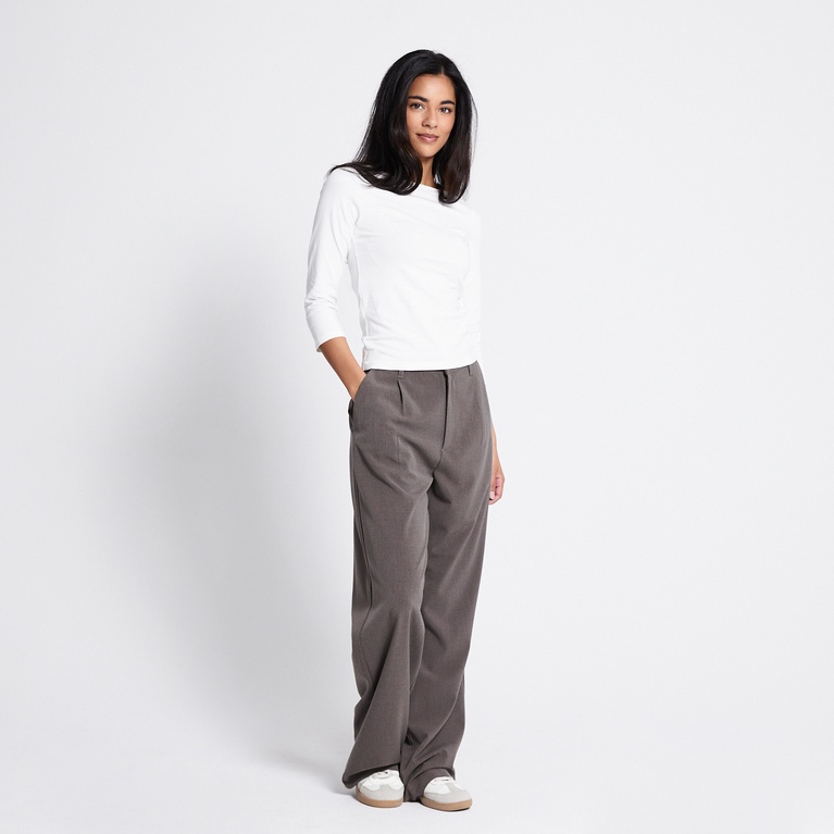 Boat neck 3/4 sleeve top "Desire" White